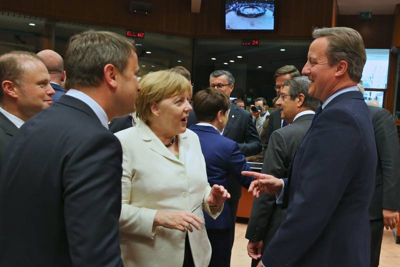 Xavier Bettel, Angela Merkel, David Cameron | © Council of the EU Xavier Bettel, Angela Merkel, David Cameron | © Council of the EU