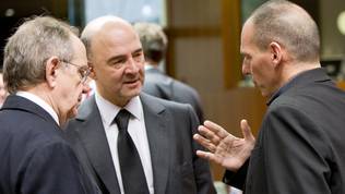 Pier Carlo Padoan, Pierre Moscovici, Yanis Varoufakis
