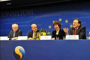 The long press conference after the short election of a president and a foreign minister of the EU | photo: Audiovisual service