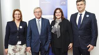 Ivana Maletic, Jean-Claude Juncker, Dubravka Suica, Andrej Plenkovic