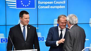 Juri Ratas, Donald Tusk, Jean-Claude Juncker