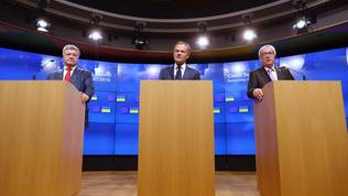 Petro Poroshenko, Donald Tusk, Jean-Claude Juncker