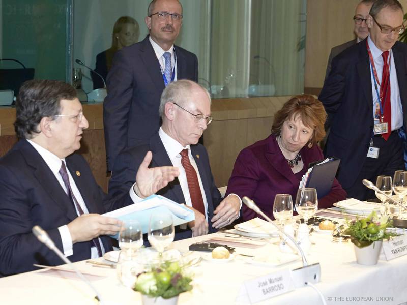 Жозе Мануел Барозу, Херман Ван Ромпой, Катрин Ащън | © Council of the EU