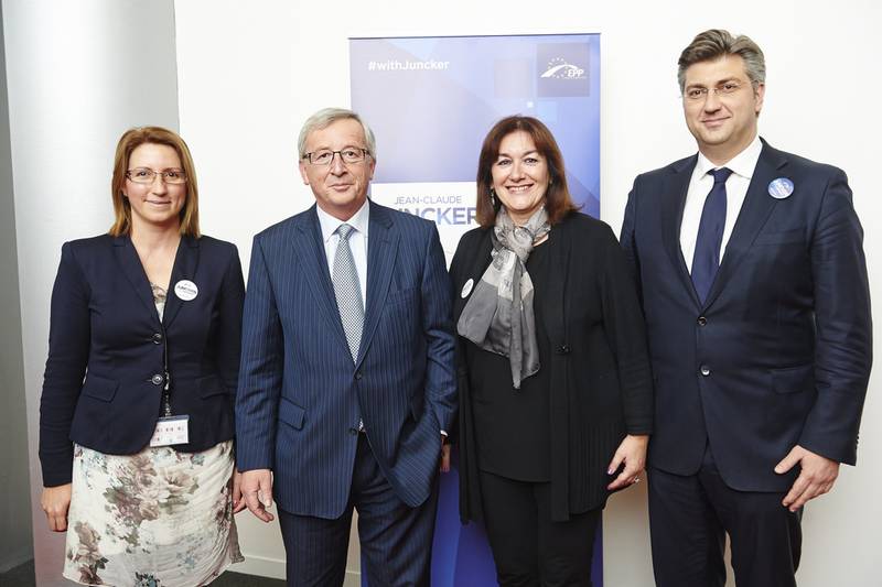 Ivana Maletic, Jean-Claude Juncker, Dubravka Suica, Andrej Plenkovic | © EPP